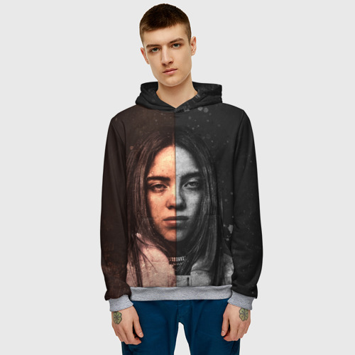 Мужская толстовка 3D Билли Айлиш Billie Eilish, цвет меланж - фото 3