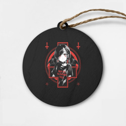 Деревянная игрушка круг Satanic anime girl