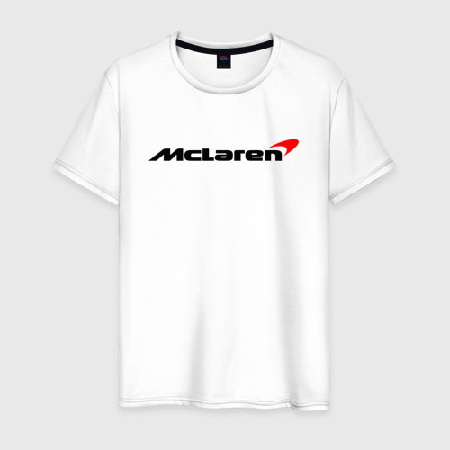 Мужская футболка из хлопка с принтом Формула 1 Макларен, вид спереди №1