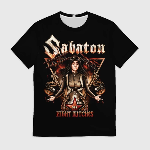 Мужская футболка 3D с принтом Sabaton, вид спереди #2