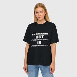 Женская футболка oversize 3D I'm straight - фото 2