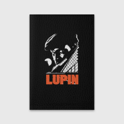 Обложка для паспорта матовая кожа Сериал Lupin на черном фоне