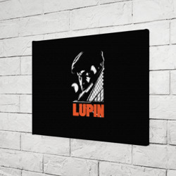 Холст прямоугольный Сериал Lupin на черном фоне - фото 2