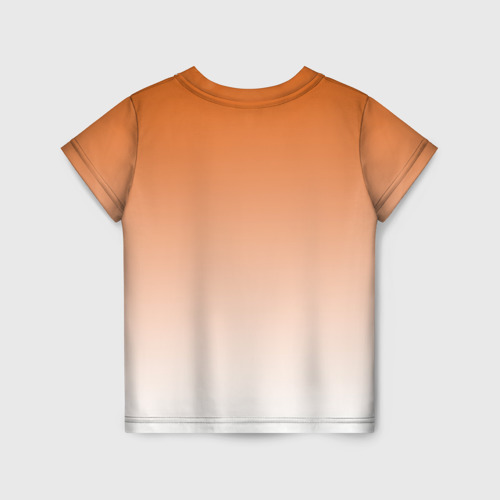 Детская футболка 3D с принтом Лис и лисенок, вид сзади #1