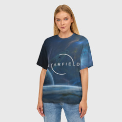 Женская футболка oversize 3D Starfield - фото 2