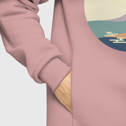 Мужское худи Oversize хлопок Японский минимализм, цвет пыльно-розовый - фото 8
