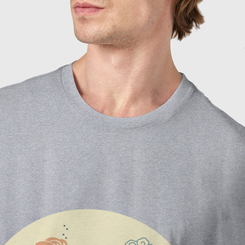 Мужская футболка хлопок Японский минимализм, цвет меланж - фото 6