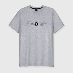 Мужская футболка хлопок Slim Bitcoin криптовалюта