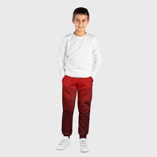 Детские брюки 3D с принтом Красный Градиент, вид сбоку #3