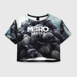 Женская футболка Crop-top 3D Metro exodus гора из черепов