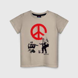 Детская футболка хлопок Make peace no war Banksy