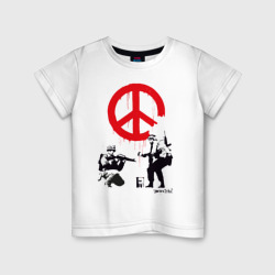 Детская футболка хлопок Make peace no war Banksy