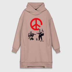 Платье-худи хлопок Make peace no war Banksy