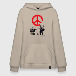 Худи SuperOversize хлопок Make peace no war Banksy