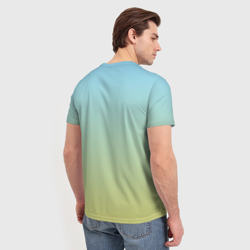 Мужская футболка 3D с принтом Корги и бабочка, вид сзади #2