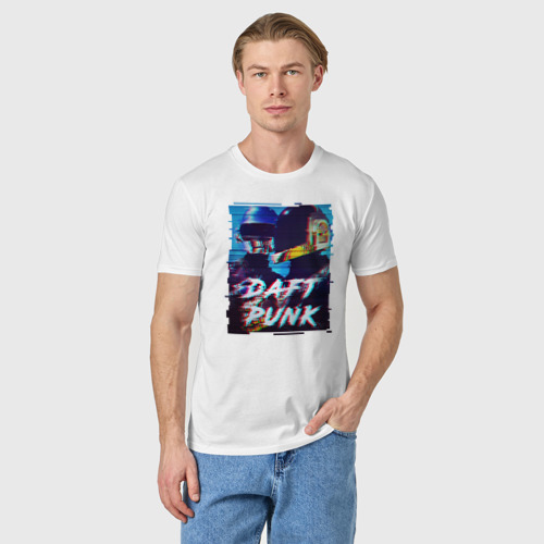 Мужская футболка хлопок Daft Punk, цвет белый - фото 3