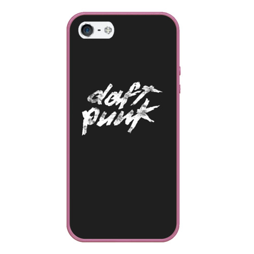 Чехол для iPhone 5/5S матовый Daft Punk, цвет розовый