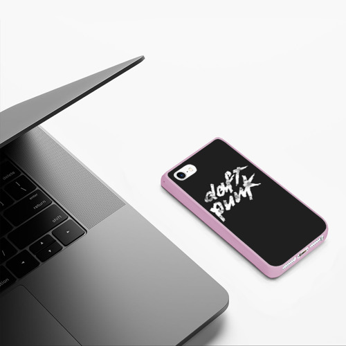 Чехол для iPhone 5/5S матовый Daft Punk, цвет розовый - фото 5