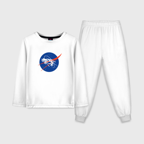 Детская пижама с лонгсливом хлопок Rocket League - NASA, цвет белый