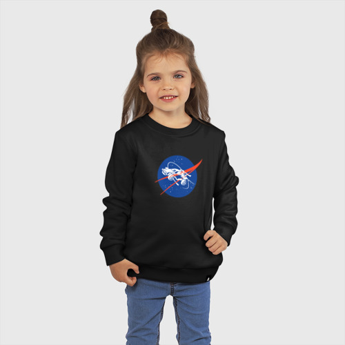 Детский свитшот хлопок Rocket League - NASA, цвет черный - фото 3