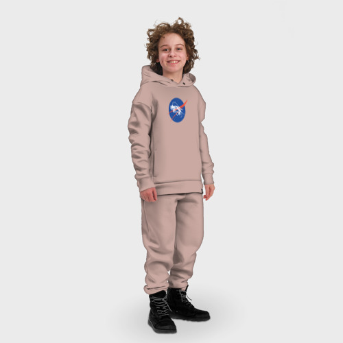 Детский костюм хлопок Oversize Rocket League - NASA, цвет пыльно-розовый - фото 3