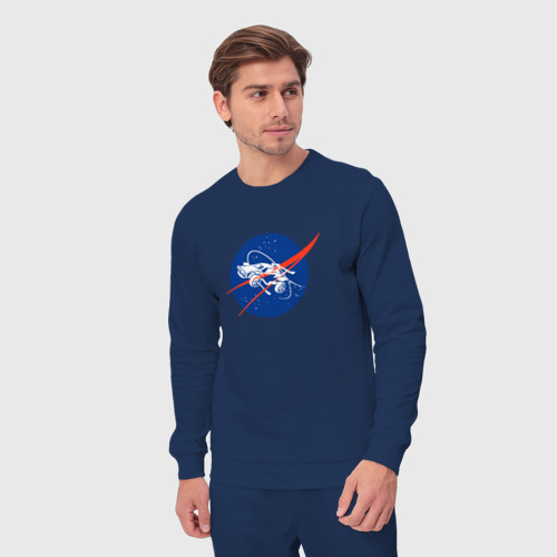 Мужской костюм хлопок Rocket League - NASA, цвет темно-синий - фото 5