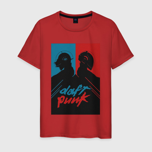 Мужская футболка хлопок Daft Punk, цвет красный