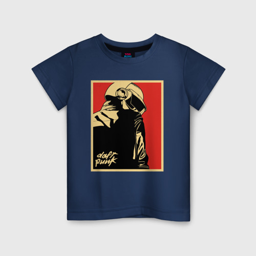 Детская футболка хлопок с принтом Daft Punk, вид спереди #2