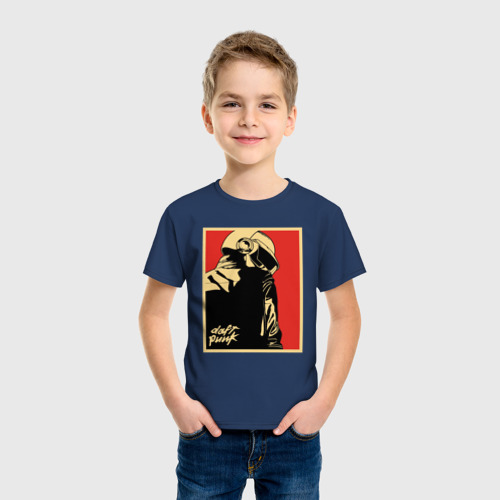 Детская футболка хлопок с принтом Daft Punk, фото на моделе #1