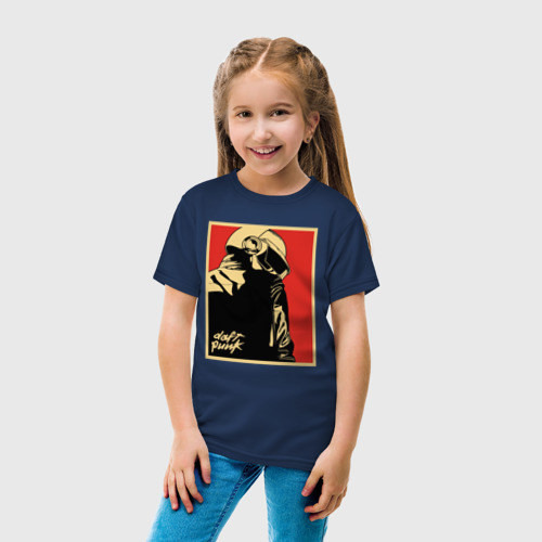 Детская футболка хлопок с принтом Daft Punk, вид сбоку #3