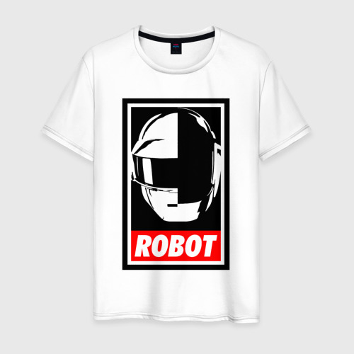 Мужская футболка из хлопка с принтом Daft Punk, вид спереди №1