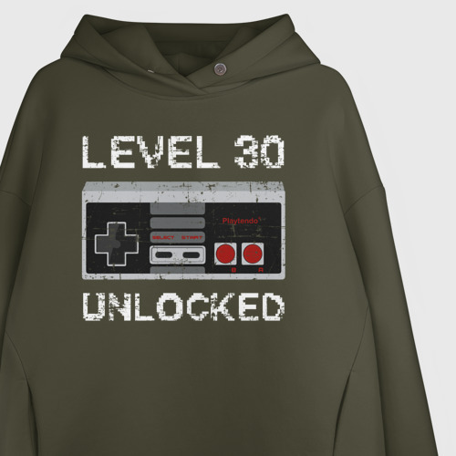 Женское худи Oversize хлопок Level 30 Unlocked , цвет хаки - фото 3