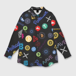 Женская рубашка oversize 3D Bitcoin pattern биткоинz