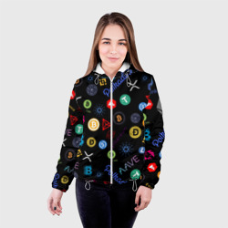 Женская куртка 3D Bitcoin pattern биткоинz - фото 2