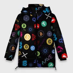 Женская зимняя куртка Oversize Bitcoin pattern биткоинz