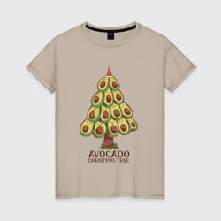 Женская футболка хлопок Avocado Christmas Tree