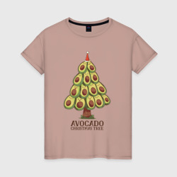 Женская футболка хлопок Avocado Christmas Tree