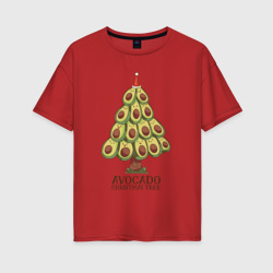 Женская футболка хлопок Oversize Avocado Christmas Tree