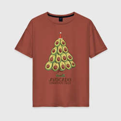 Женская футболка хлопок Oversize Avocado Christmas Tree