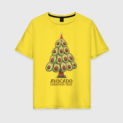 Женская футболка хлопок Oversize Avocado Christmas Tree