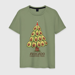 Мужская футболка хлопок Avocado Christmas Tree