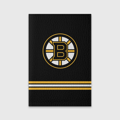Обложка для паспорта матовая кожа Бостон Брюинз Форма1, цвет желтый