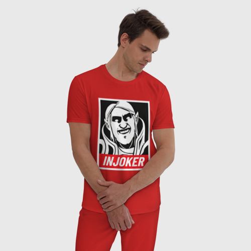 Мужская пижама хлопок с принтом Инвокер шутник, фото на моделе #1
