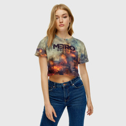 Женская футболка Crop-top 3D Metro Exodus fire - фото 2