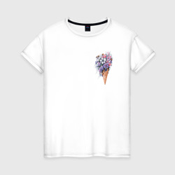 Женская футболка хлопок Цветочное мороженое
