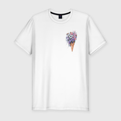 Мужская футболка хлопок Slim Цветочное мороженое