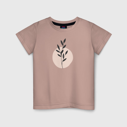 Детская футболка хлопок Flowers, цвет пыльно-розовый