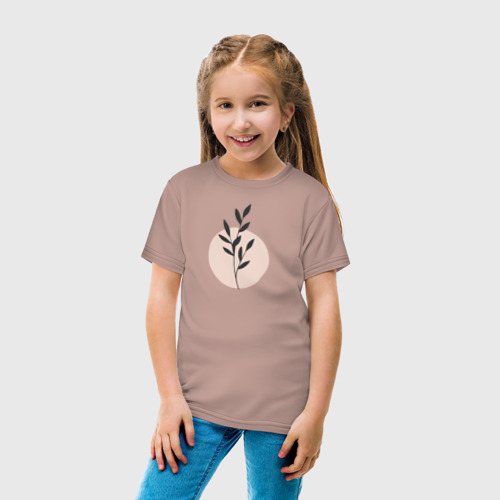 Детская футболка хлопок Flowers, цвет пыльно-розовый - фото 5