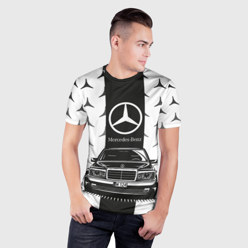 Мужская футболка 3D Slim Mercedes Benz, цвет 3D печать - фото 3