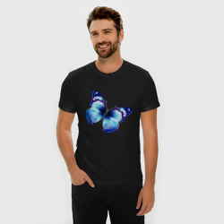 Мужская футболка хлопок Slim Синяя бабочка - фото 2